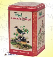 Чай Real "Райские Птицы" чёрный (Pekoe) Пеко Цейлонский средне-листовой скрученный, в жестяной банке 200 г
