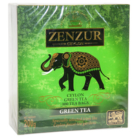 Чай ZENZUR GREEN TEA Зелёный Цейлонский (без добавок) пакетированный