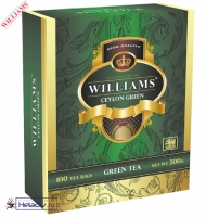 Чай WILLAMS "Ceylon Green" "Зелёный" зеленый Цейлонский пакетированный на чашку 100 пакетов x 2 г