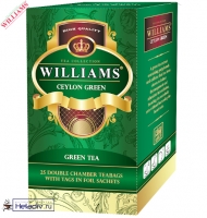 Чай WILLAMS "Ceylon Green" зеленый Цейлонский пакетированный в Саше 25 пакетов x 2 г